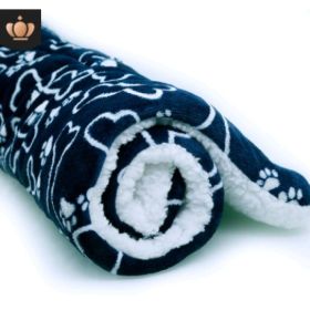 Cute Cat Blankets Dog Pet Mat (Option: Blue bone-M55x45)