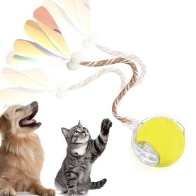 Interactive Toys Ball For Cats, Dog,Agile Moving Cat Ball With ElasticMesh Tail (Option: Yellow)