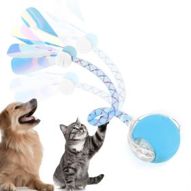 Interactive Toys Ball For Cats, Dog,Agile Moving Cat Ball With ElasticMesh Tail (Option: Blue)