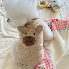 Winter Clothes Fleece-lined Warm Dog Cute Clothes (Option: Apricot-S)