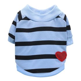 Jarre Aero Bull Pug Puppy Clothes Teddy Milk Cat Pet Spring And Summer Thin Small Dog Puppy (Option: Blue-XL)